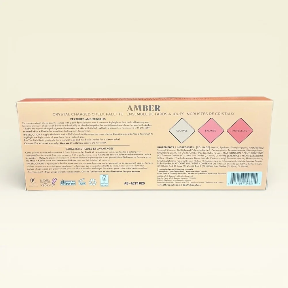 ATHR Beauty Crystal Charged Cheek Palette Amber NIB Makeup Blush Highlighter Y2K